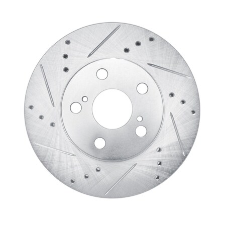 Dynamic Friction Co DFC Brake Rotor - Drilled and Slotted - Silver 631-76087L