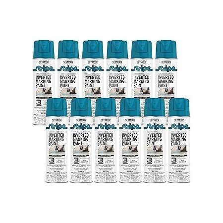 Seymour Midwest Stripe 3-Series Inverted Ground Marking Paint, Florescent Blue 15oz., 12PK 20369
