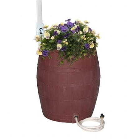 Patioplus Whiskey Barrel Flat-Sided Rainwater Urn - Brown PA834729