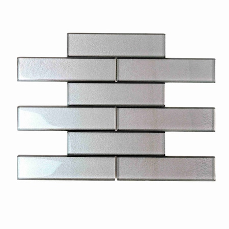 Apollo Tile Gray 11.8 in x 11.8 in Glass Glossy Floor and Wall Mosaic Tile 4.83 sqft/case, 5PK APLC8806A