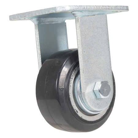 Vestil Rubber Rigid Caster 4 In. Diameter x 2 In. Width 551 Lb. Capacity Black/Gray CST-VE-4X2MRA-R