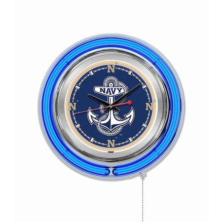 Holland Bar Stool Co US Naval Academy Double Neon 15" Clock NAVY Clk15USNavA
