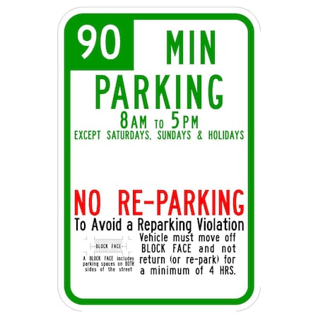 Sign Solutions Usa Parking Sign, 12 in W, Aluminum Sign, White DCS06HWT1218CUS00124