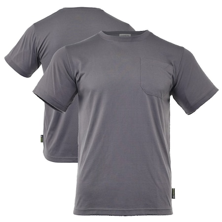 Dome75 Short Sleeve Safety Shirt, Non-ANSI/Enhanced Visibility, Poly/Jersey, Charcoal, 2X DSS2661