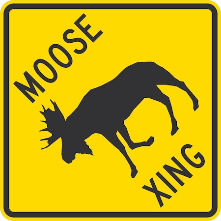 Lyle Moose Xing (w/sym), 24x24, High Intensity Prismatic, Yellow G-13200-HI_24x24