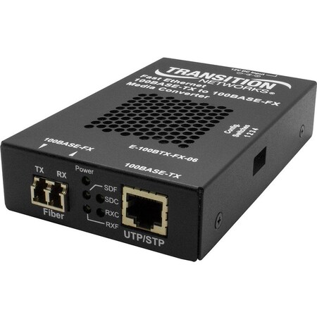 Transition Networks 100Base-TX RJ-45 to 100Base-FX, MM LC w/ -EU Power Supply E-100BTX-FX-06(LC)-EU
