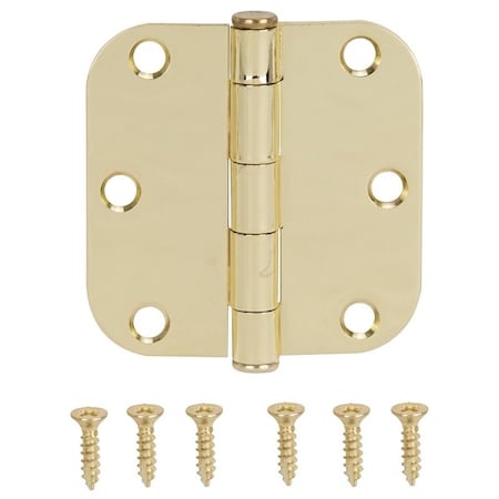 Prosource Door Hinge, Steel, Polished Brass, Loose Pin, 180 deg Range of Motion, Screw Mounting LR-701-PS
