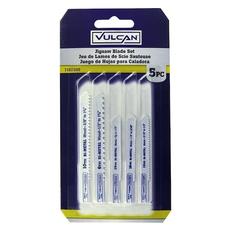 Vulcan Jig Saw Blade Kit, 2-3/4, 3-1/2 in L, From 6 to 24 TPI, HSS Tooth Cutting Edge 823420OR