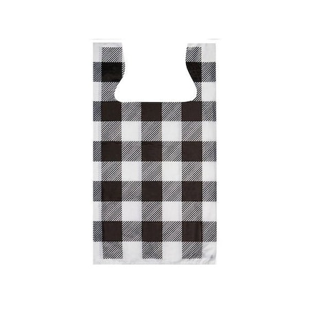 Nashville Wraps Buffalo Plaid Plastic T Sacks, 11.5x6.5x22, .65 mil, 500PK TSBP5