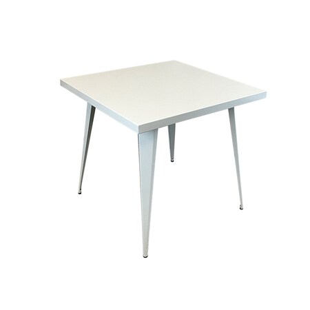 Homeroots 32" White Steel and Metal Square Dining Table 555146