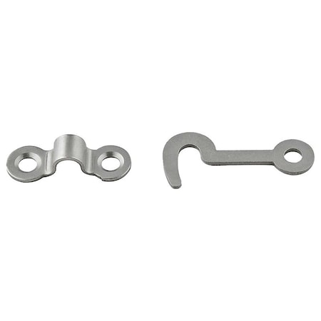 National Hardware V1841 Series Hook and Staple, Steel, Satin Nickel, 5/32 in Dia Shackle, 2PK N211-017