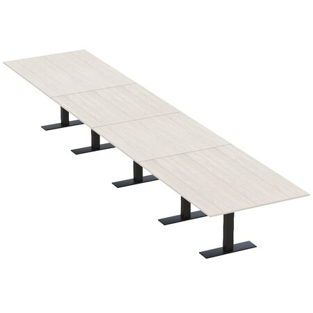 Skutchi Designs 18ft Conference Table W/ Power Unit | 18 Person Modular Rectangular Meeting Table | Harmony Series HAR-REC-48x216-T.BK-K458-NA