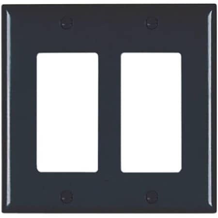Nextgen TP262BKCC12 2 Gang 2 Decorator Opening Nylon Wall Plate, Black NE569210