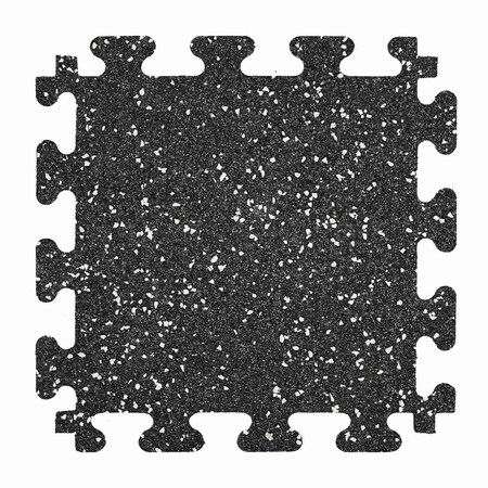 Southern Oaks 18in x 18in Black Rubber Tiles & Edges with White Flake 49234