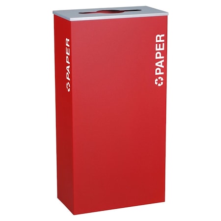 Ex-Cell Kaiser Rectangular Paper 17 GallonRecycling Receptacle, Ruby Texture RC-KD17-P RBX