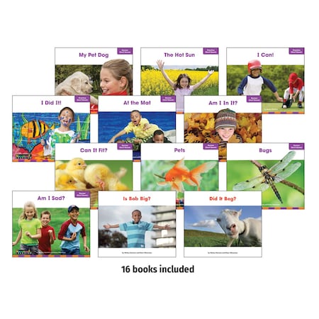 Newmark Learning Decodable Readers Fluency Grade K-1 Short Vowels, 16 Book Set NL6836