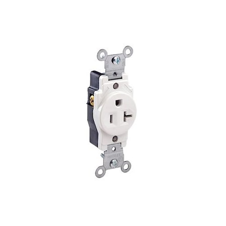 Leviton PlugsandReceptacles, 20A, 125VAC, Wht, Nylon 5891-W