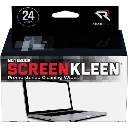 Advantus Read Right Premoistened Screen Kleen, Lint-Free, 24/Box - REARR1217 RR1217