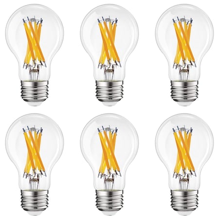 Luxrite Vintage A19 LED Light Bulbs, 75W Equivalent, 4CCT Selectable (2700K/3000K/4000K/5000K), 6PK LR21621