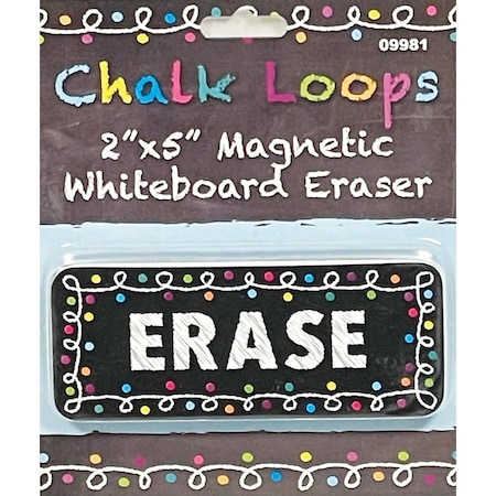 Ashley Productions Magnetic Whiteboard Eraser, Chalk Loops, 2in. x 5in., 6PK 09981
