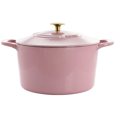 Martha Stewart Gatwick 7 Quart Enameled Cast Iron Dutch Oven with Lid in Pink 97287.02R