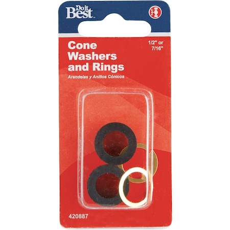 Do It Best 1/2'' or 7/16'' Black Cone Faucet Washer DIB810-61