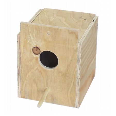 Peticare Wooden Nest Box For Outside Mount With Dowel, Small PE604446