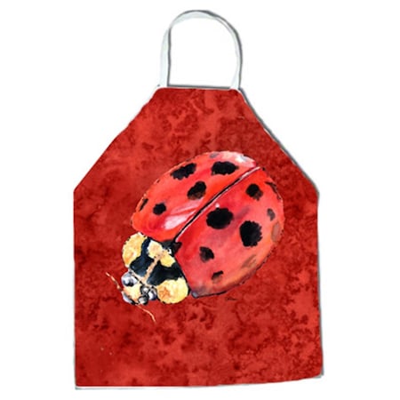 Carolines Treasures 27 H x 31 W in. Lady Bug on Deep Red Apron 8870APRON