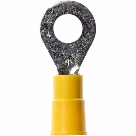 3M Ring Terminal, 3/8 in Stud Size, 10 AWG, 1,000 V, Vinyl Insulated, Yellow, Crimp Termination Only RV10-38Q