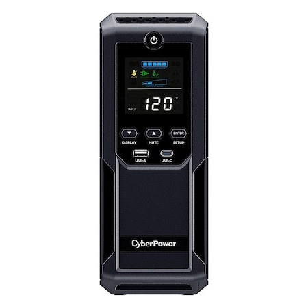 Cyberpower UPS System, Line Interactive, Out: 120 V AC In: 120 V AC CP1500AVRLCD3