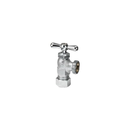 Bk Products Washing Machine Valve ProLine 1/2in Compression X 3/4in MHT Brass Chrome Plated 102-201