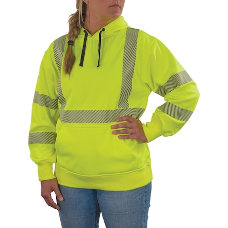 Ergodyne L Lime Class 3 Womens Performance Hi-Vis Hoodie 8304W