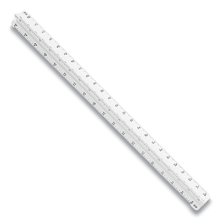 Staedtler Triangular Scale Plastic Architects Ruler, 12in Long, Plastic, White 987 19-31BK