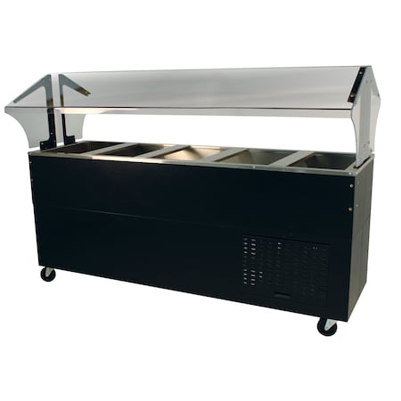 Advance Tabco Serving Counter w/Mechanically Assisted Cold Pan, sneeze guard 77-3/4 in.W x 35 in.D x 53 in.H BMACP5-B-SB