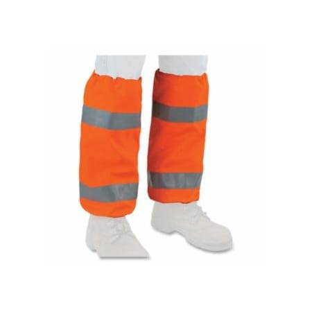 Ergodyne GloWear 8008 Hi-Vis Class E Leg Gaiters, Polyester Shell, Orange, 6PK 150-29081