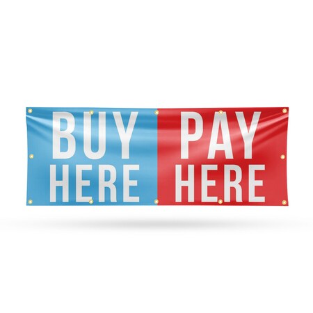Signmission Buy Here Pay Here, 48 Inch x 120 Inch, Vinyl Banner B-120-30499