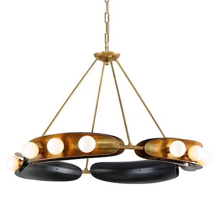 Corbett Lighting Hopper 12 Light Chandelier 41 In. Vintage Brass 271-012-VB/BBR