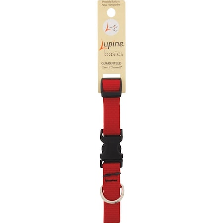 Lupine 3/4'' Traditional Solid Red 9 to 14'' Adjustable Collar 22501