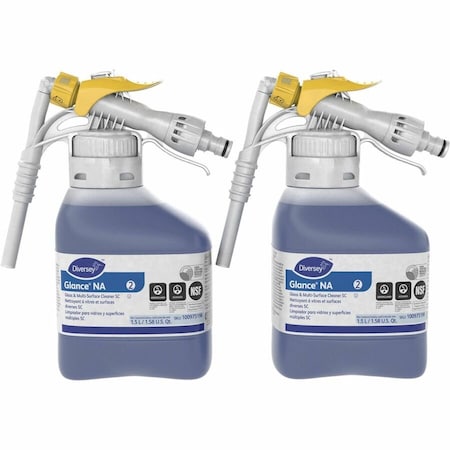 Diversey Liquid Glass and Multi-Surface Cleaner Concentrate, Blue, Unscented, Hose End Sprayer, 2 PK 100975198