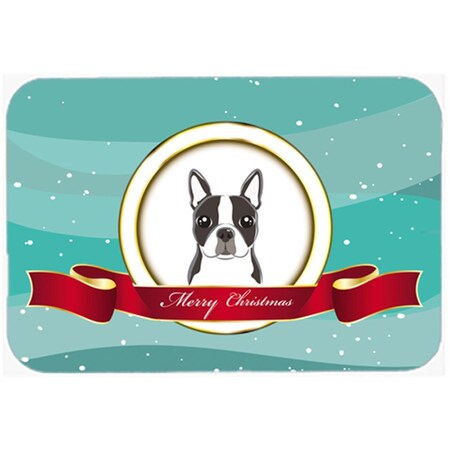 Carolines Treasures Boston Terrier Merry Christmas Glass Cutting Board- Large BB1513LCB