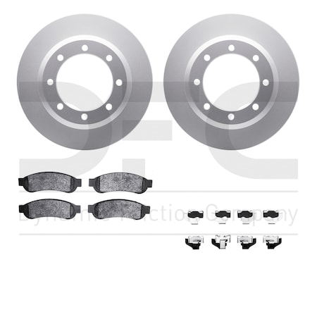 Dynamic Friction Co DFC GEOSPEC Coated Rotor- Heavy Duty Brake Pad includes Hardware 4412-54060