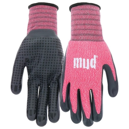 Mud MD31011WWSM Coated Gloves, Women's, SM, Nitrile Coating, Watermelon MD31011W-WSM