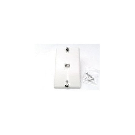 Eaton Structured Wiring Wall Plate, RJ45, White ESWR100TW5W