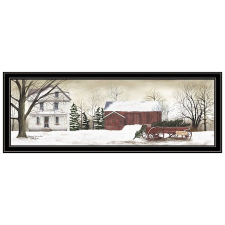 Homeroots Christmas Trees for Sale Black Grooved Frame Wall Art 406337
