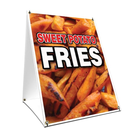 Signmission Sweet Potato Fries, 36 Inch x 24 Inch A-frame Yard Sign, Plastic Sign SBC-2436-Sweet Potato Fries