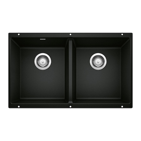 Blanco Precis Equal Double Bowl, Coal Black 442927