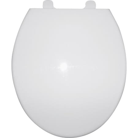 Prosource Toilet Seat, Round, Polypropylene, White, Plastic Hinge Q-328-WH