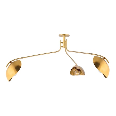 Hudson Valley Lighting Avondale 3 Light Semi Flush 62 In. Aged Brass 1753-AGB