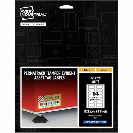 Avery PermaTrack Tamper-Evident Asset T, PK112 60536