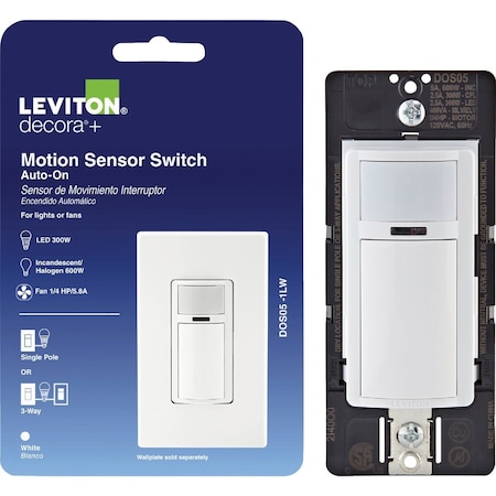 Leviton Decora White 900 Sq. Ft. Coverage 180 Deg. Detection Occupancy Sensor Switch R02-DOS05-1LW